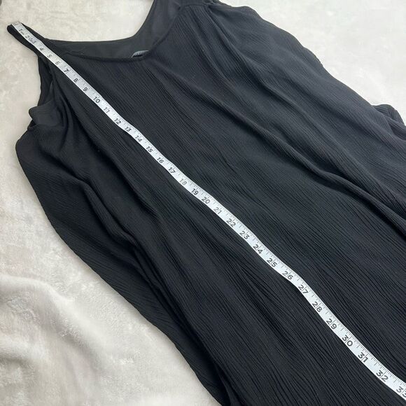 Nina Leonard Women's Size M Cold Shoulder Black Crepe Textured Maxi Dress - Picture 10 of 14